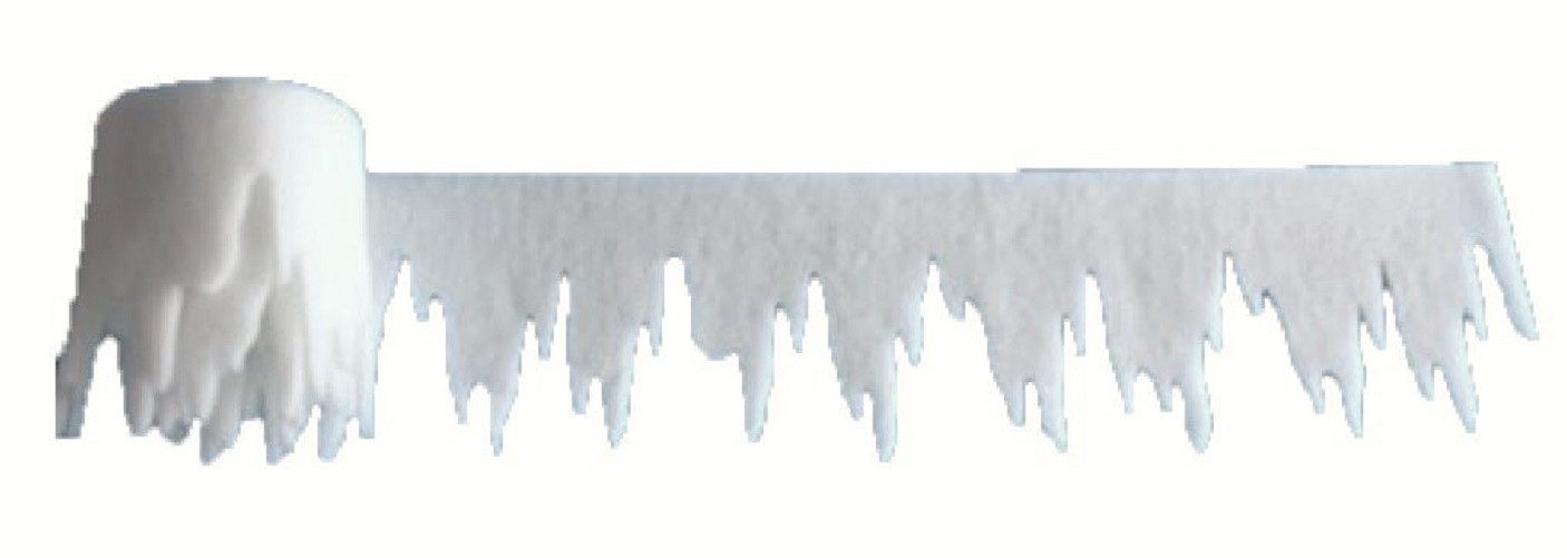 Erwin Hennecken GmbH Fensterdekoration Winterdeko Eiszapfen-Girlande. 1 Stück. 500x35cm. SCHNEEWATTE 2cm dick