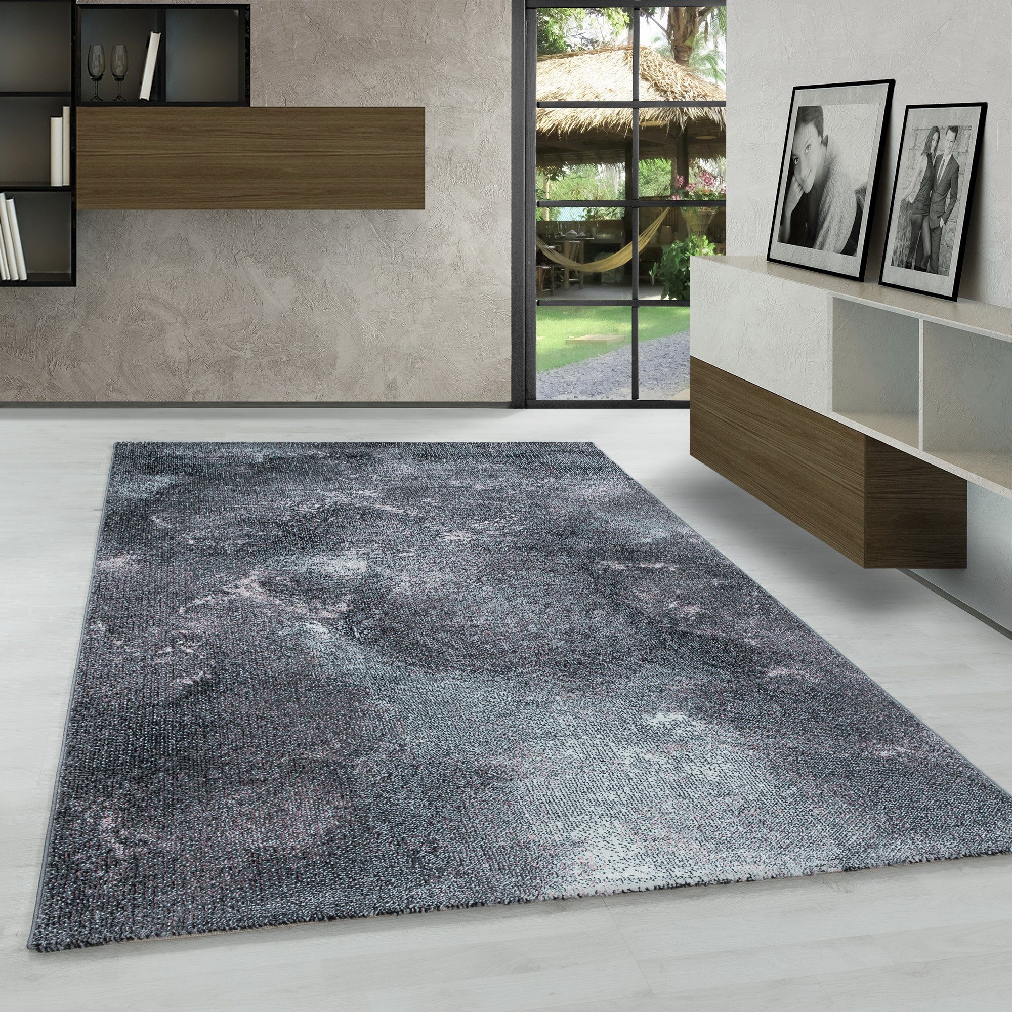 Frisé-Teppich Ombre Design, Carpetsale24, Läufer, Höhe: 8 mm, Modern Kurzflor Teppich Wohnzimmer Ombre Design verschidene größen