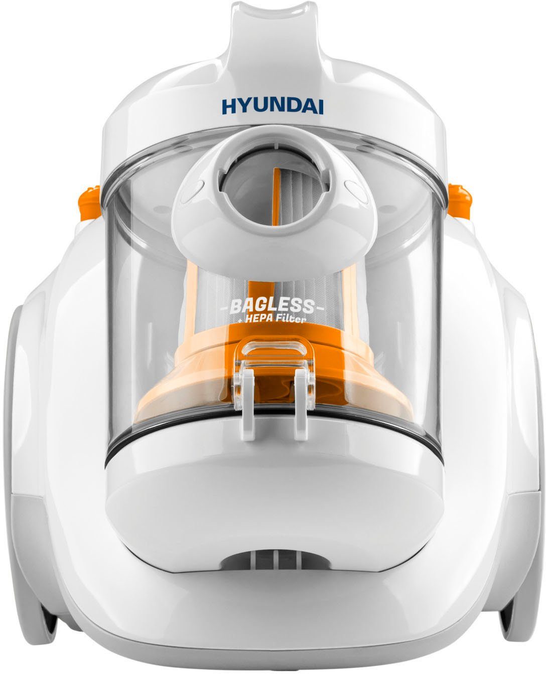 Hyundai Bodenstaubsauger VC009, W, 700 Vo, 2xHEPA-Filter, ECOMotor, beutellos, Aktion-Radius 1,5l 8m