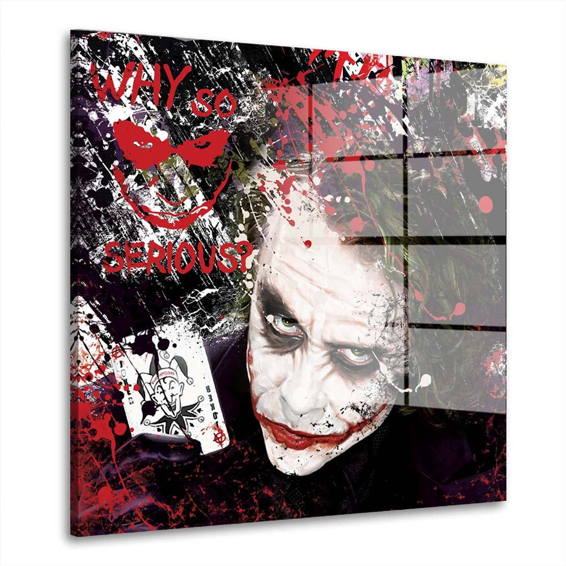 Artedinoi Acrylglasbild Joker Pop Art Abstract Style Comic Acrylglas Wandbild Bild Wanddeko Wo