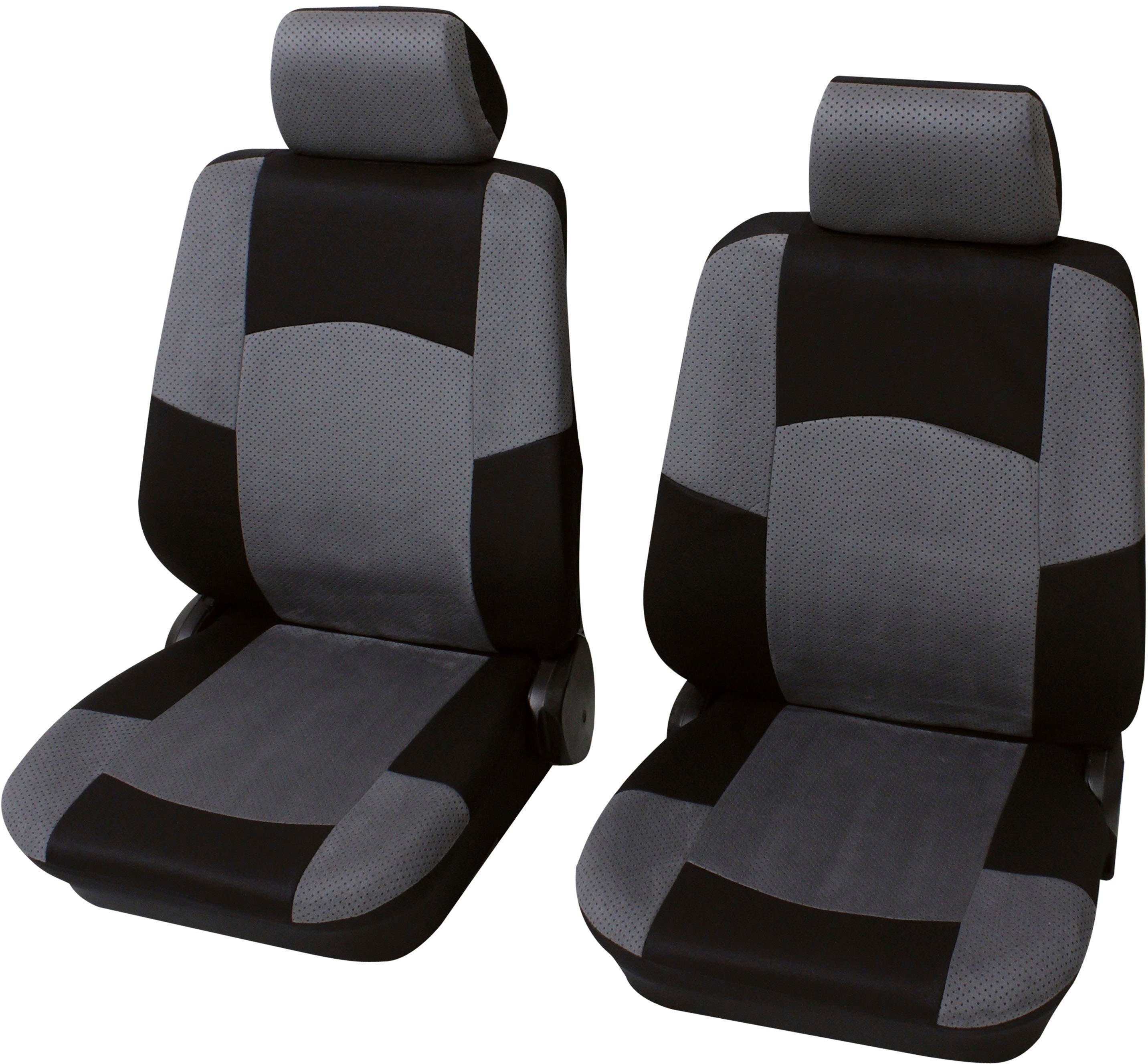 Petex Autositzbezug Vordersitzgarnitur für durch Mehr - Fahrzeuge universal, mit/ohne seitenairbagtauglich Sicherheit 1, Geeignet grau, Sollreißnaht Seitenairbag, \