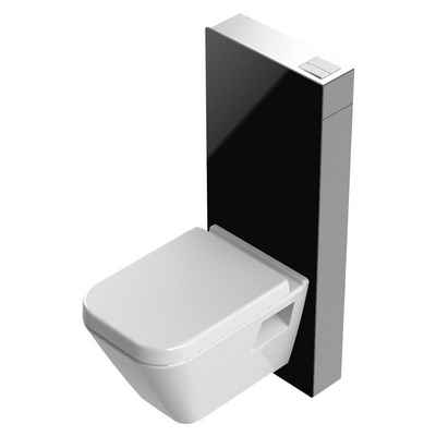 Aloni Vorwandelement WC T03C113S, einzel, 1 St., Sanitärmodul für Wand-WC Alurahmen Glasverkleidung schwarz