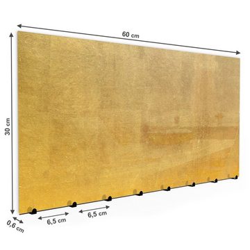 Primedeco Garderobenpaneel Magnetwand und Memoboard aus Glas Goldene Wand