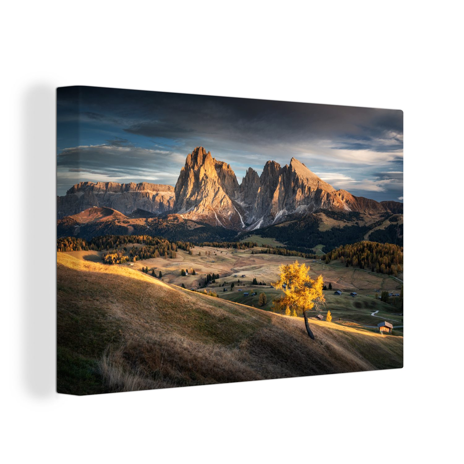 - Wanddeko, Berge, cm St), Leinwandbilder, Dolomiten (1 30x20 Herbst OneMillionCanvasses® - Wandbild Aufhängefertig, Leinwandbild