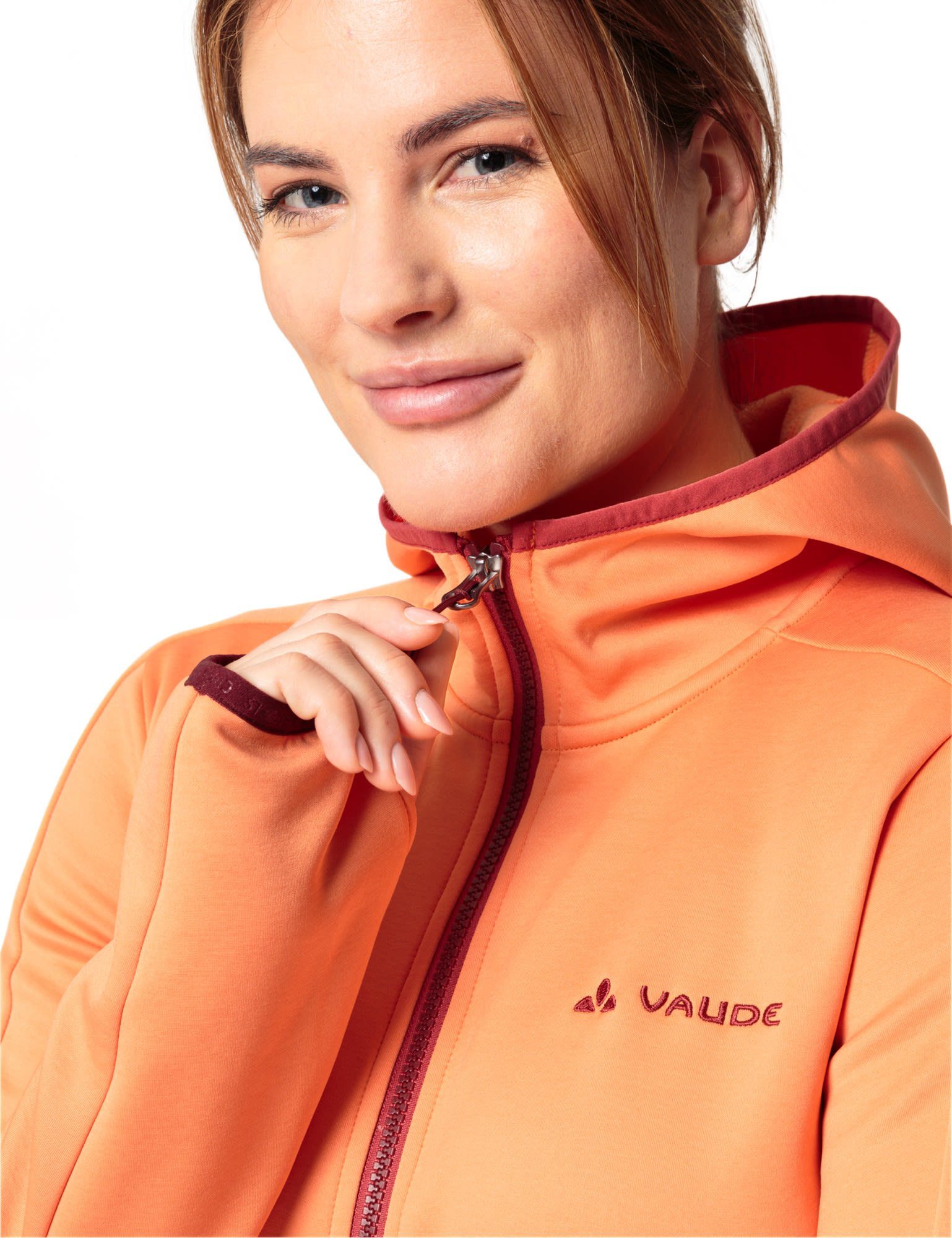 VAUDE Anorak Vaude Womens Valsorda Damen Hoody Anorak Sweet Orange Fleece