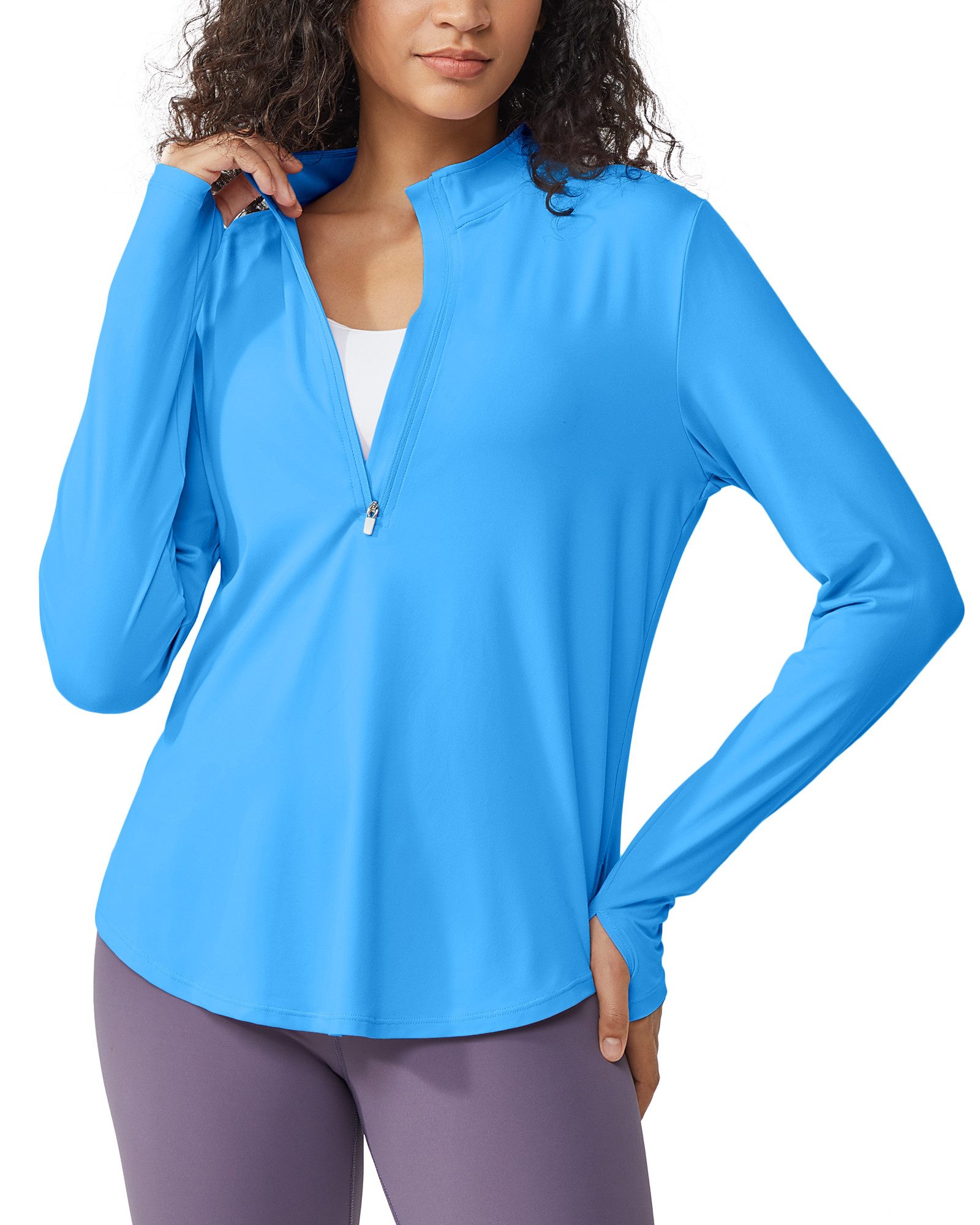 G4Free Trainingsshirt Damen Langarmshirt UPF 50+ Sonnenschutz UPF 50+, Feuchtigkeitsableitend und Schnelltrocknend, Atmungsaktiv