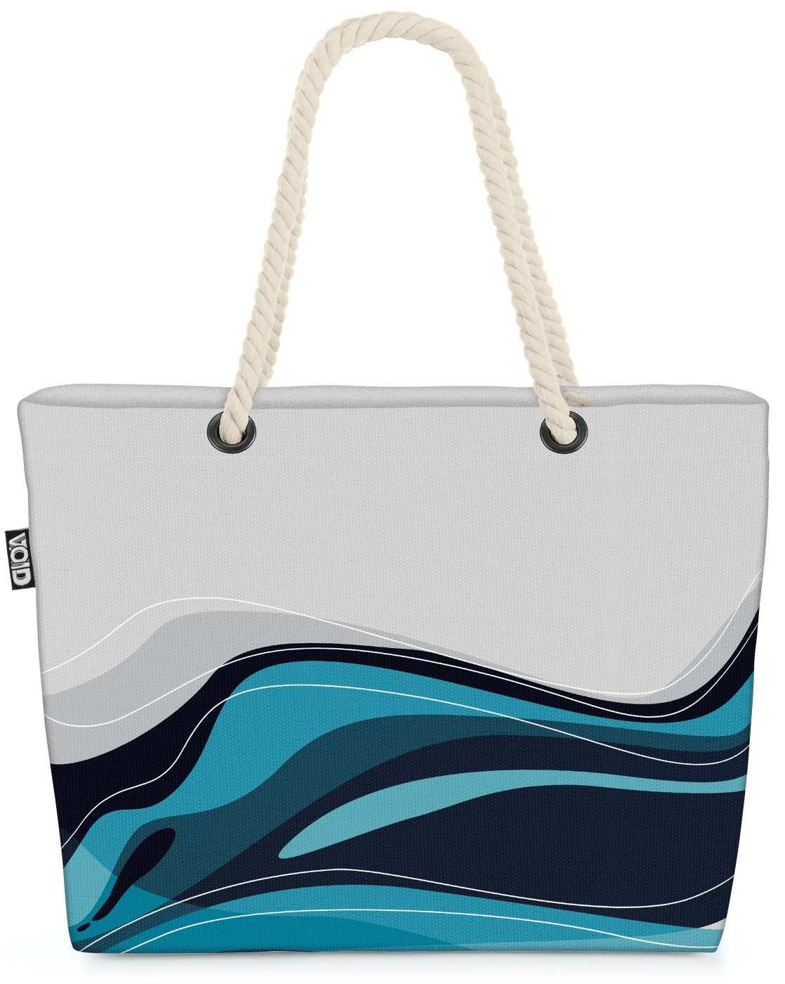 VOID Strandtasche (1-tlg), Blaue Welle Beach Bag abstrakt welle wasser meer Pool Baden Ozean Linie fließen