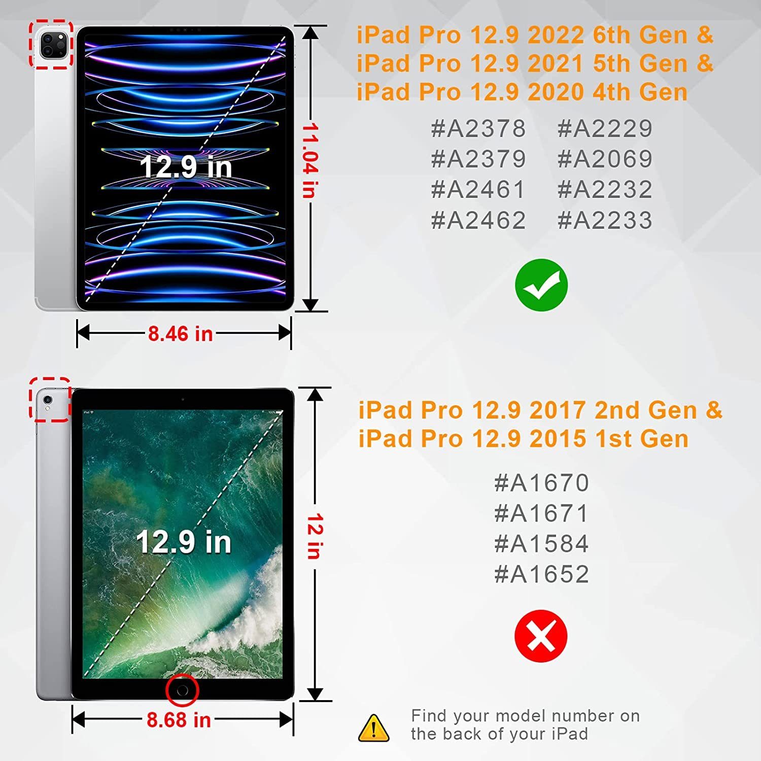 Fintie Tablet-Hülle für iPad Pro 12.9 2022 (6. Generation)/ iPad Pro 12.9 2021/2020/2018, mit Stifthalter-Hülle mit transparenter Hartschale auf der Rückseite – Bild 2 von 5