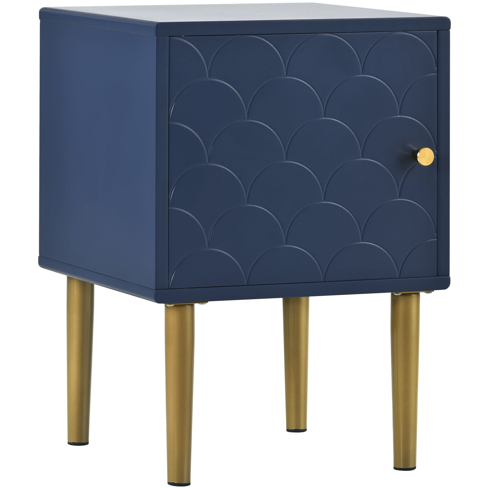 Nachttisch (Nachtschrank, 1-St), Nachtkommode Beistelltisch für Boxspringbett, Metallbeine, 35x35x50cm