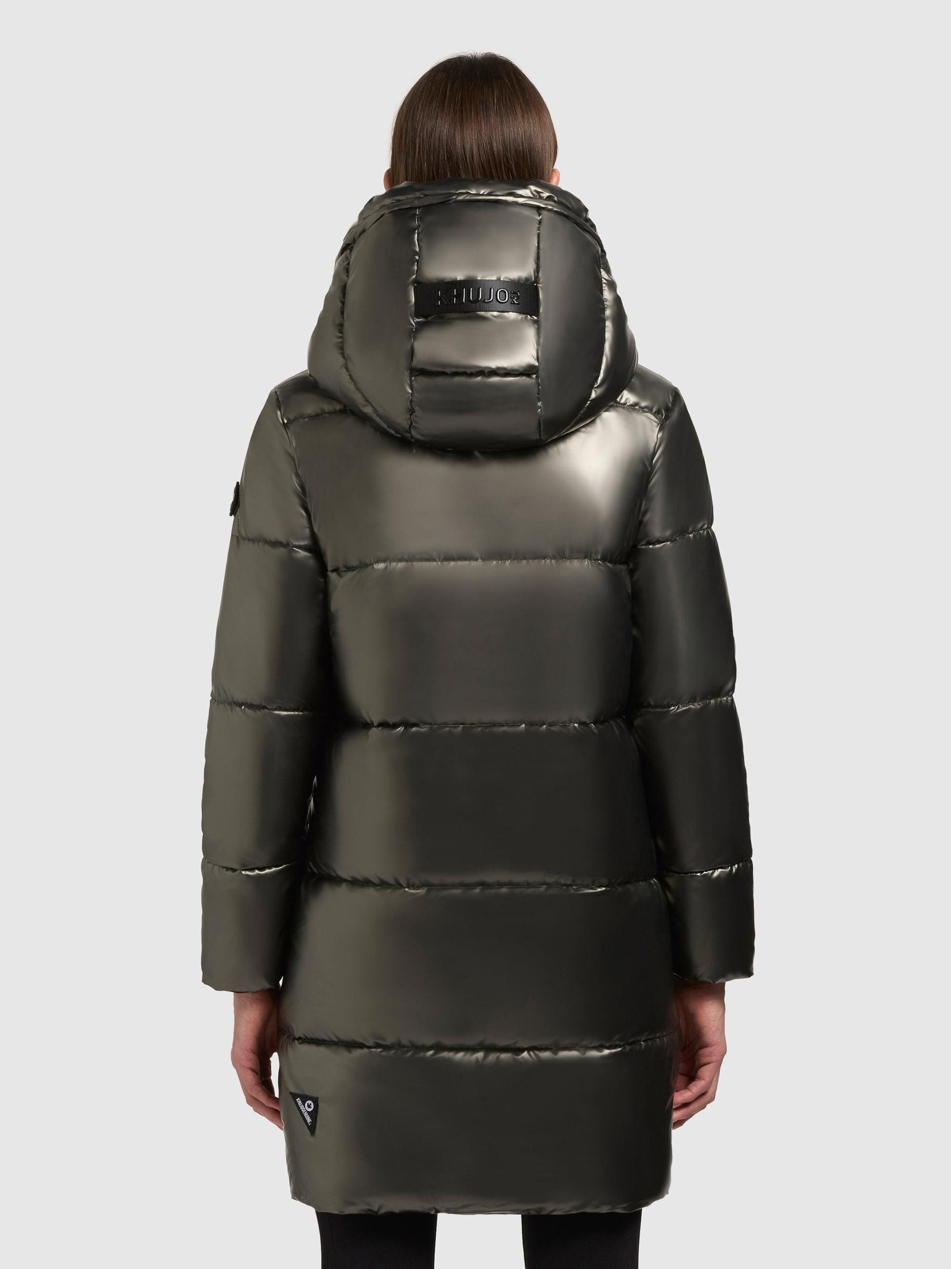 khujo Steppmantel Haya Shiny-YM Wasserdichter gesteppter Damen Winter Kurzmantel