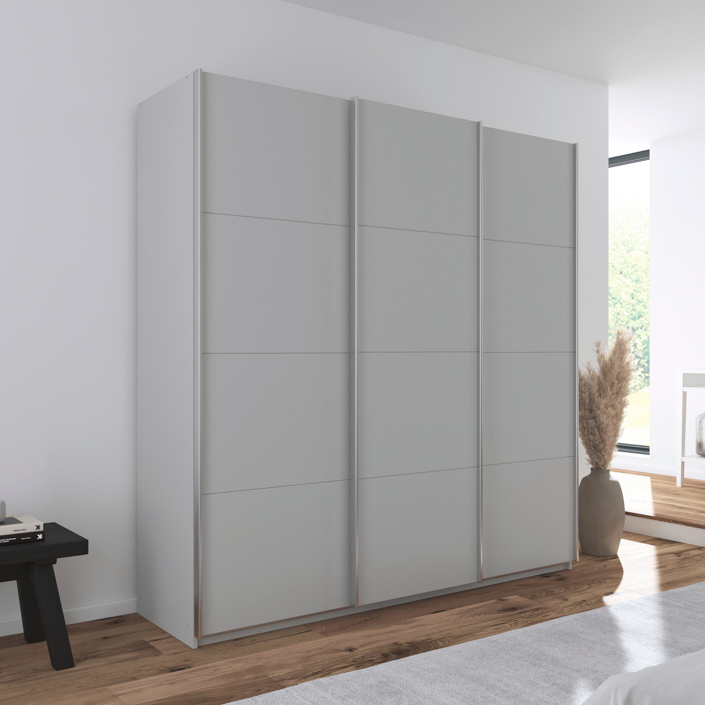 OTTO home Schwebetürenschrank Kleiderschrank Schrank Garderobe AGORDO mit Dekor- oder Hochglanzfront (Breiten 203/271/315/360 cm in drei Griff-Farben - NEU: Farbe SCHWARZ) durchdachte Innenausstattung, in 4 Breiten und 2 Höhen MADE IN GERMANY