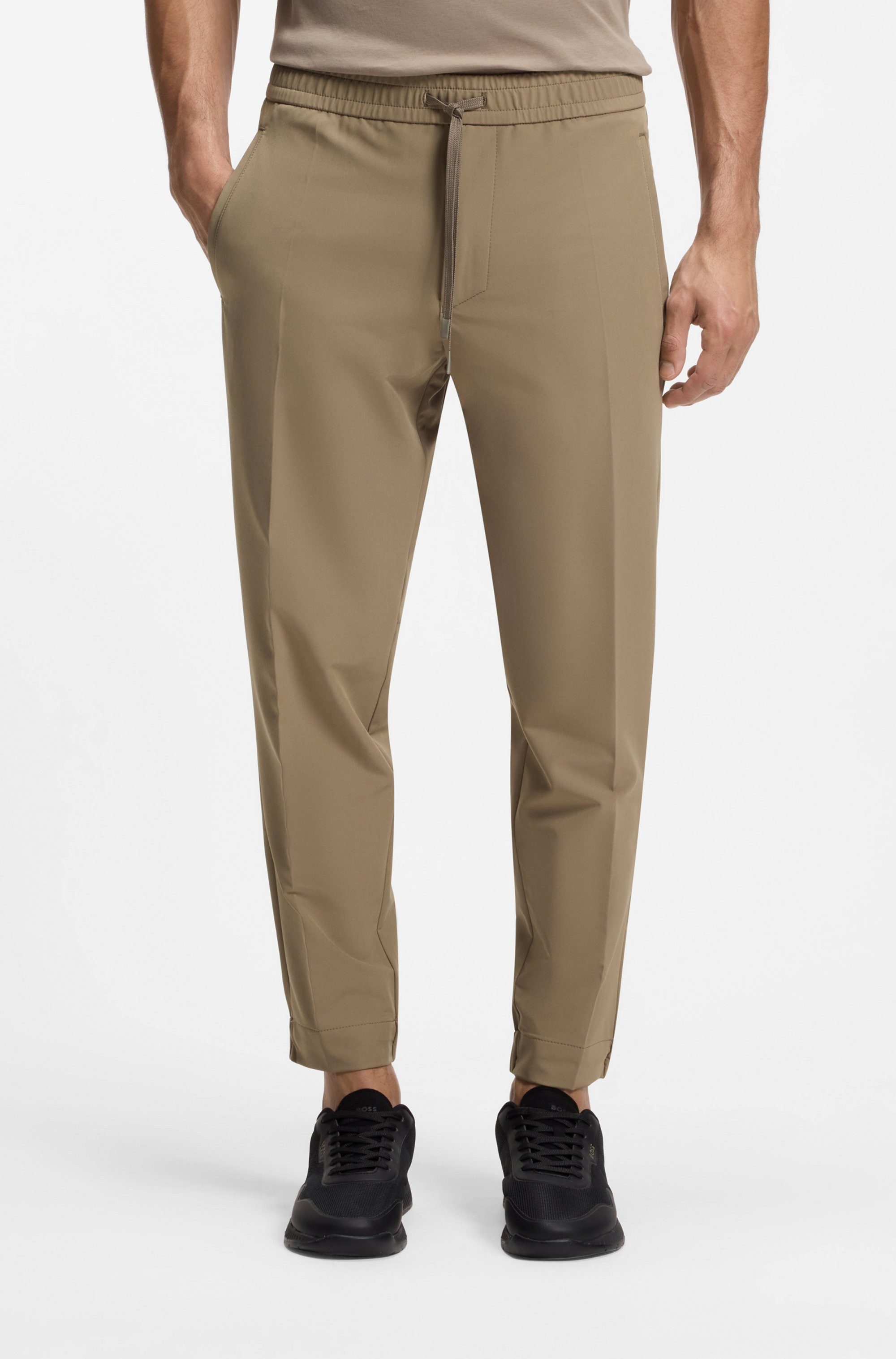 BOSS GREEN Stretch-Hose T Flex Tapered-fit Hose mit elastischem Bund und Kordelzug
