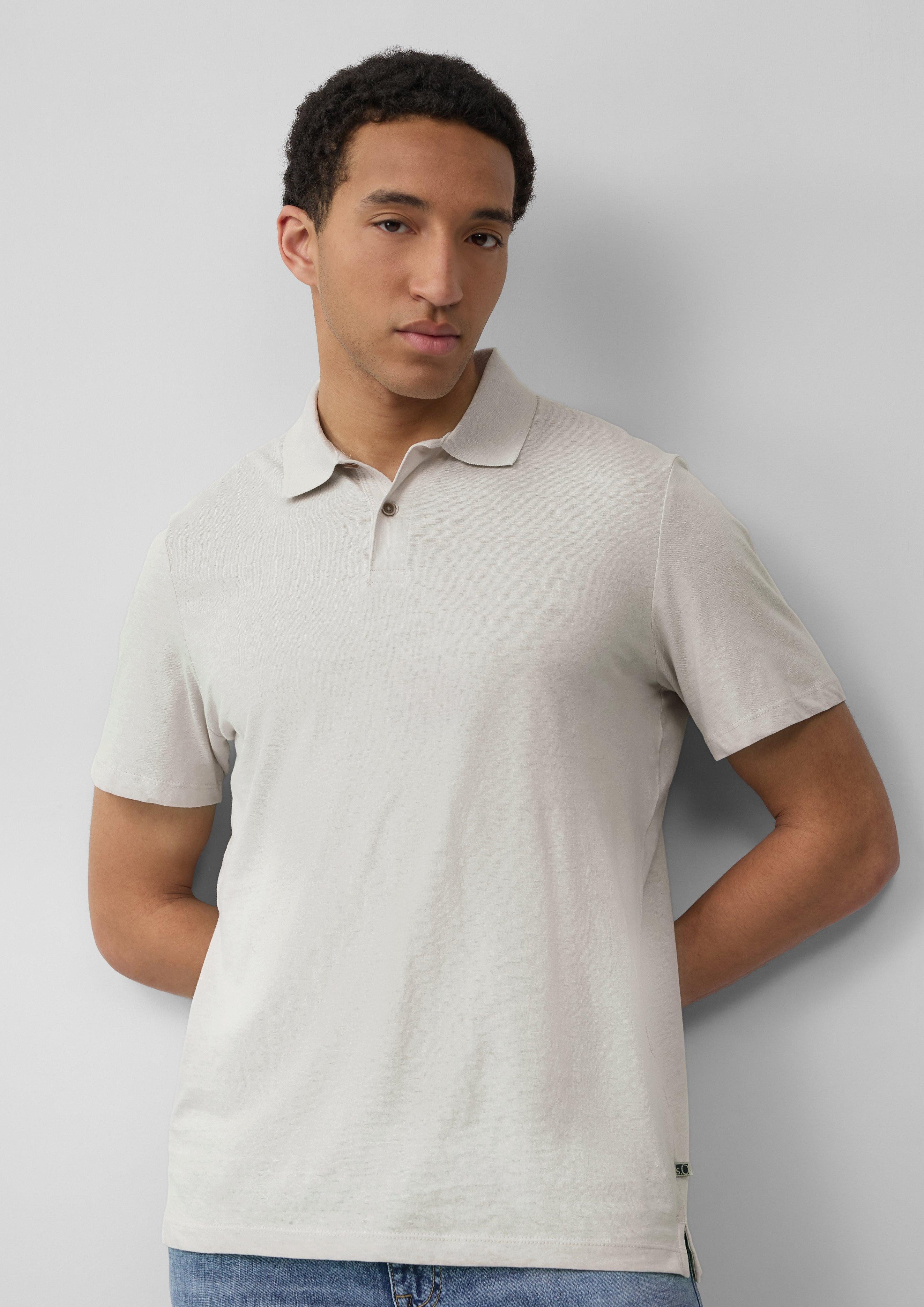 s.Oliver Kurzarmshirt Jersey-Poloshirt aus Leinenmix günstig online kaufen