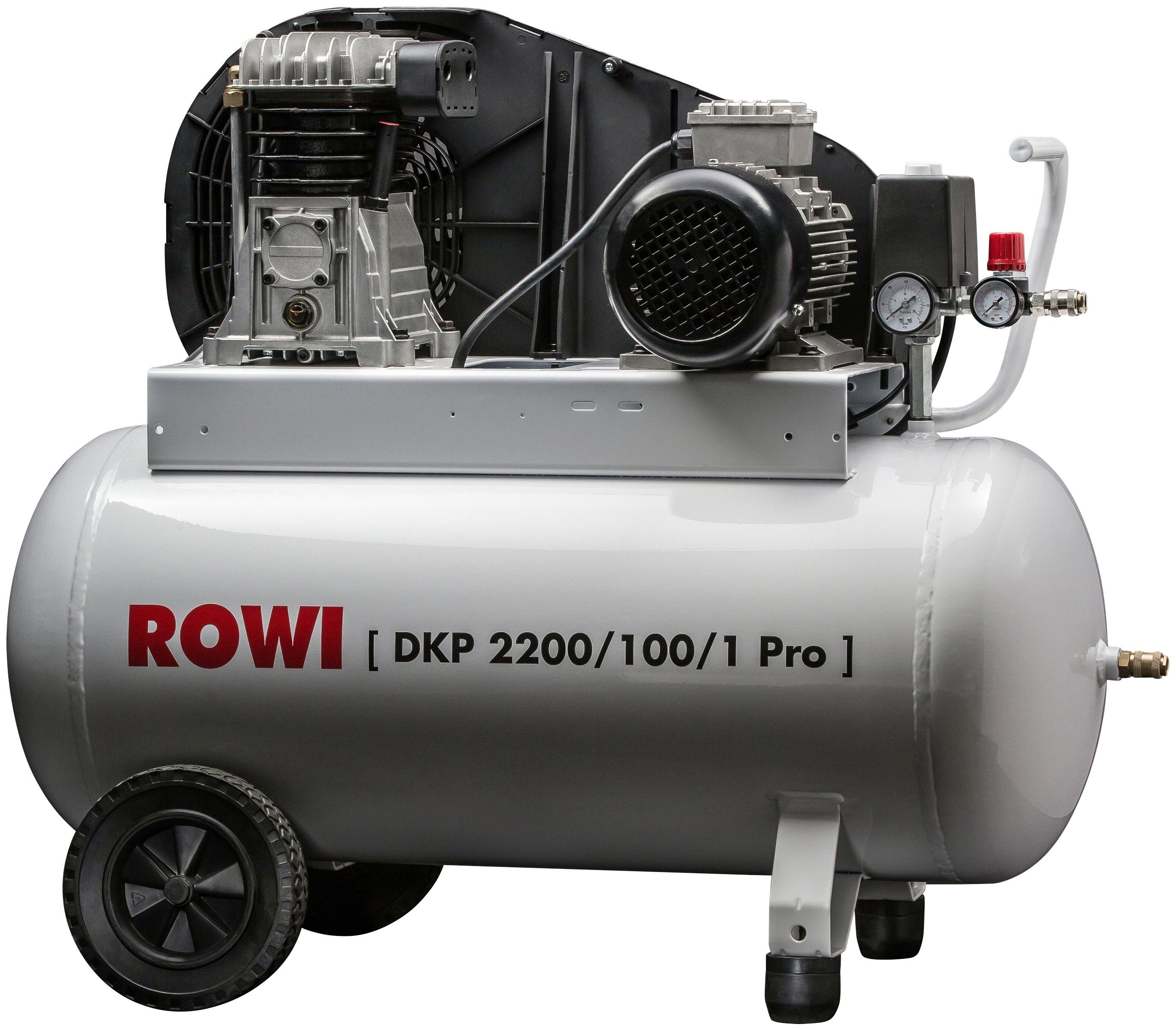 ROWI Kompressor DKP 2200/100/1 Pro, 2200 W, max. 10 bar, 100 l, Packung | Druckluftgeräte