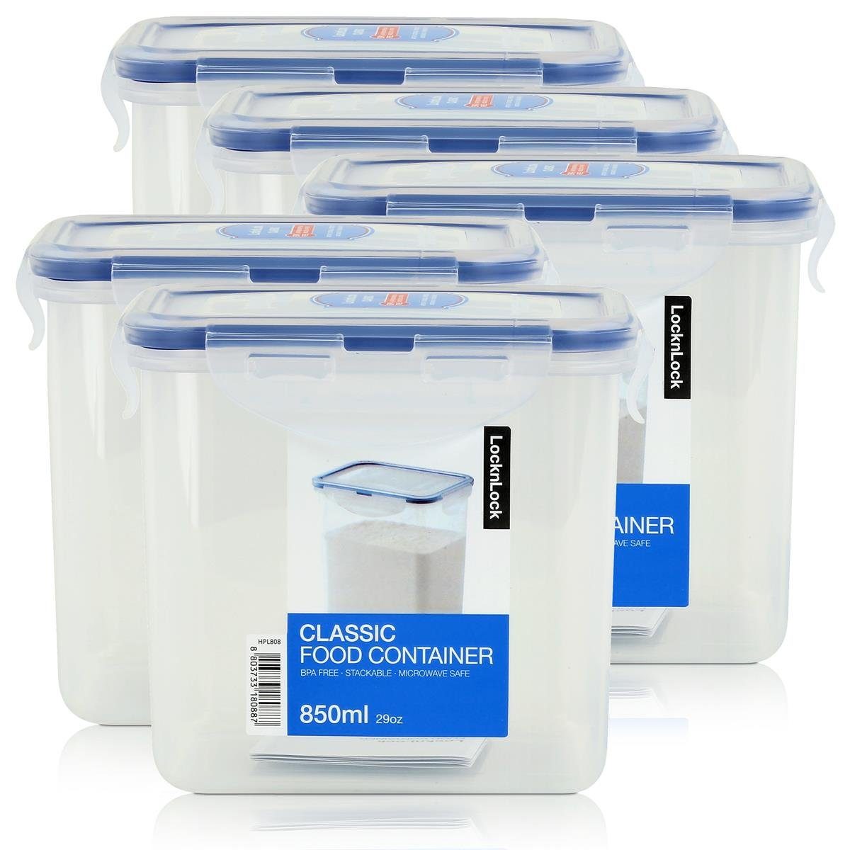 LocknLock Vorratsdose LocknLock Classic HPL808 Frischhaltedose 850ml - Luft & Wasserdicht (5, Kunststoff