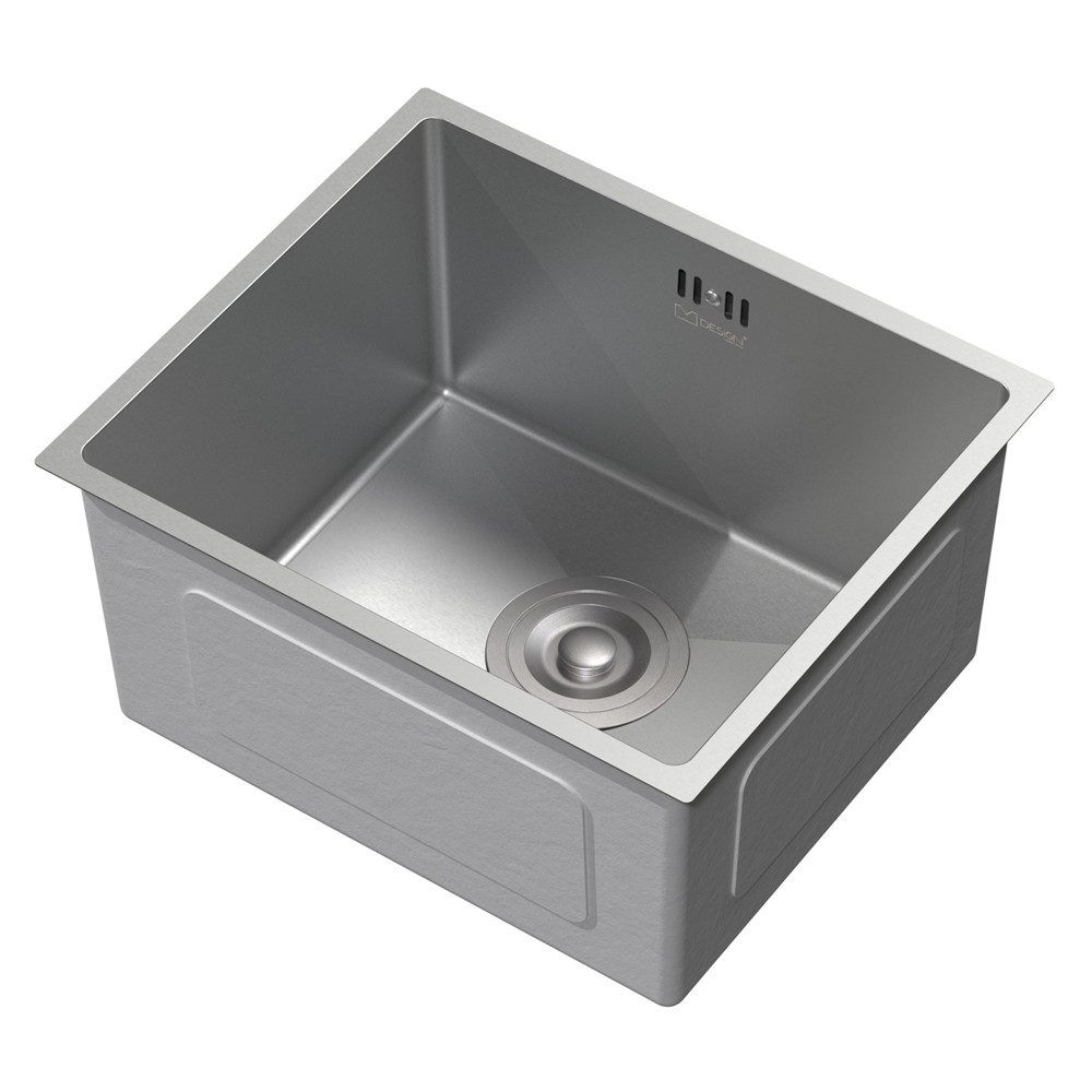 ML-DESIGN Küchenspüle Spülbecken aus Edelstahl, mit Ab- und Überlaufgarnitur & Siphon, 40/34 cm, Silber Einzelbecken Waschbecken Küche Spüle Edelstahlspüle
