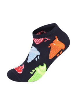 Happy Socks Basicsocken 3-Pack Low Ice Cream-Flamingo-Puppy Love Socks Aus weicher Baumwolle