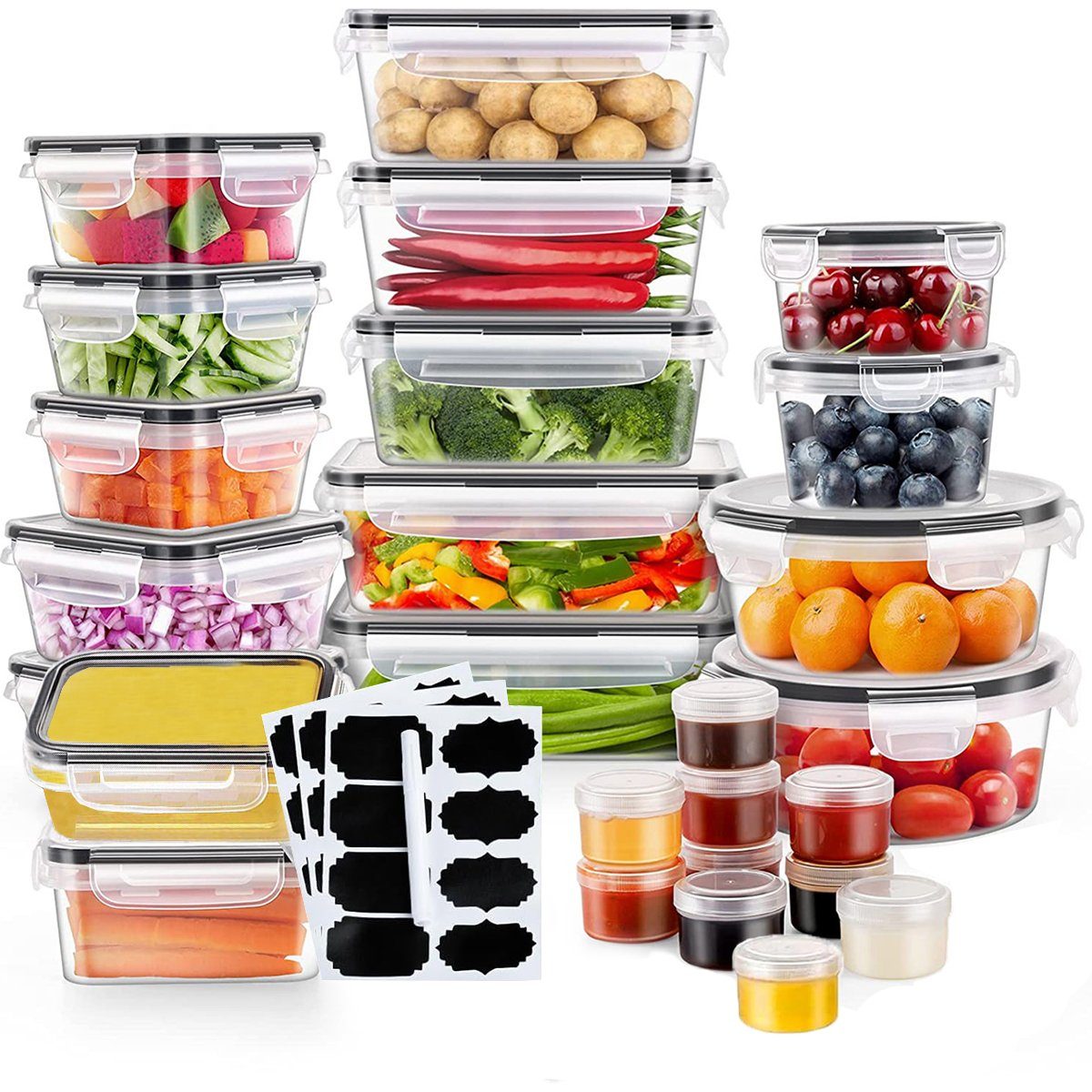 HYIEAR Frischhaltedose Dosen Set, luftdicht, Kunststoff, spülmaschinenfest, für Mikrowelle, PP, (26-tlg)