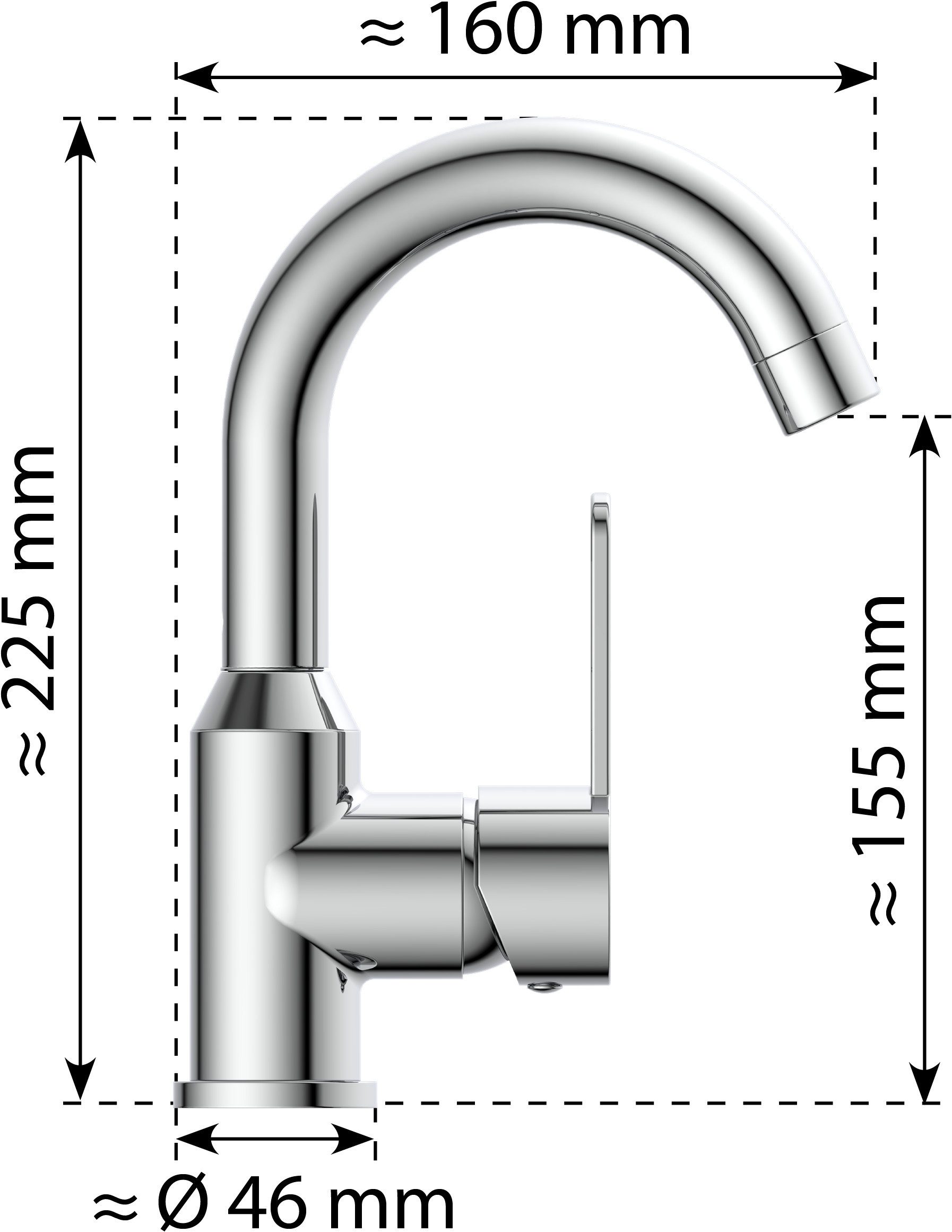 welltime Waschtischarmatur Adria geräuscharme Kartusche mit keramischen Dichtscheiben