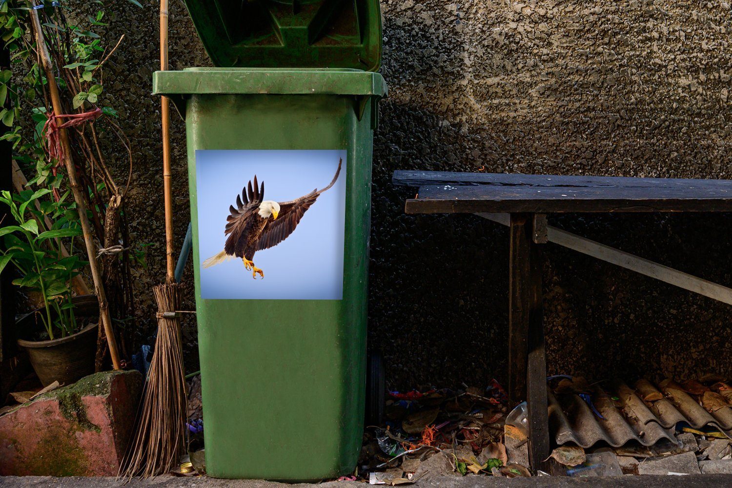 Seeadler - Mülltonne, Vögel Abfalbehälter Adler Mülleimer-aufkleber, - Wandsticker Jagd Container, St), - MuchoWow Sticker, (1