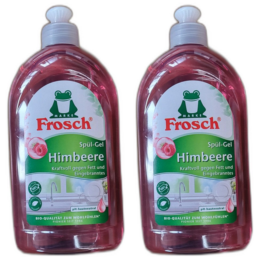 FROSCH 2 x Frosch Spülgel Himbeer 500ml Flasche Geschirrspülmittel