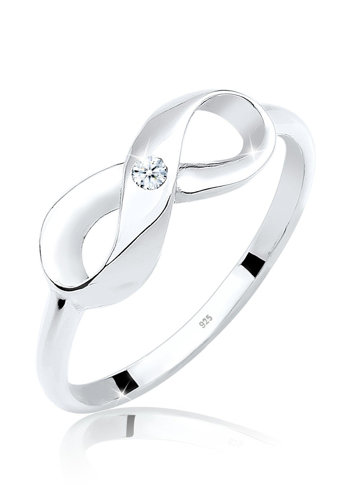 Elli DIAMONDS Verlobungsring Infinity Unendlich Diamant 0.03 ct. 925 Silber