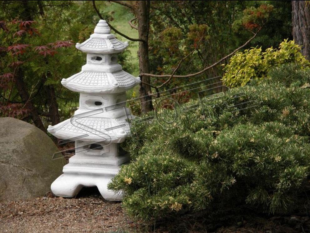 JVmoebel Skulptur Lampen Dekoration Skulptur Japanischer Beleuchtung Garten S106003 Vogel Tränke