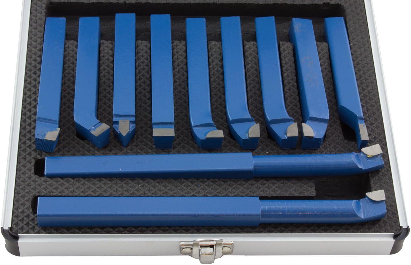Falon-Tech Drechselbank Drehstahl Satz 11-tlg 16x16mm Drehmeißel Set Alukoffer DIN Normen, (11-tlg)