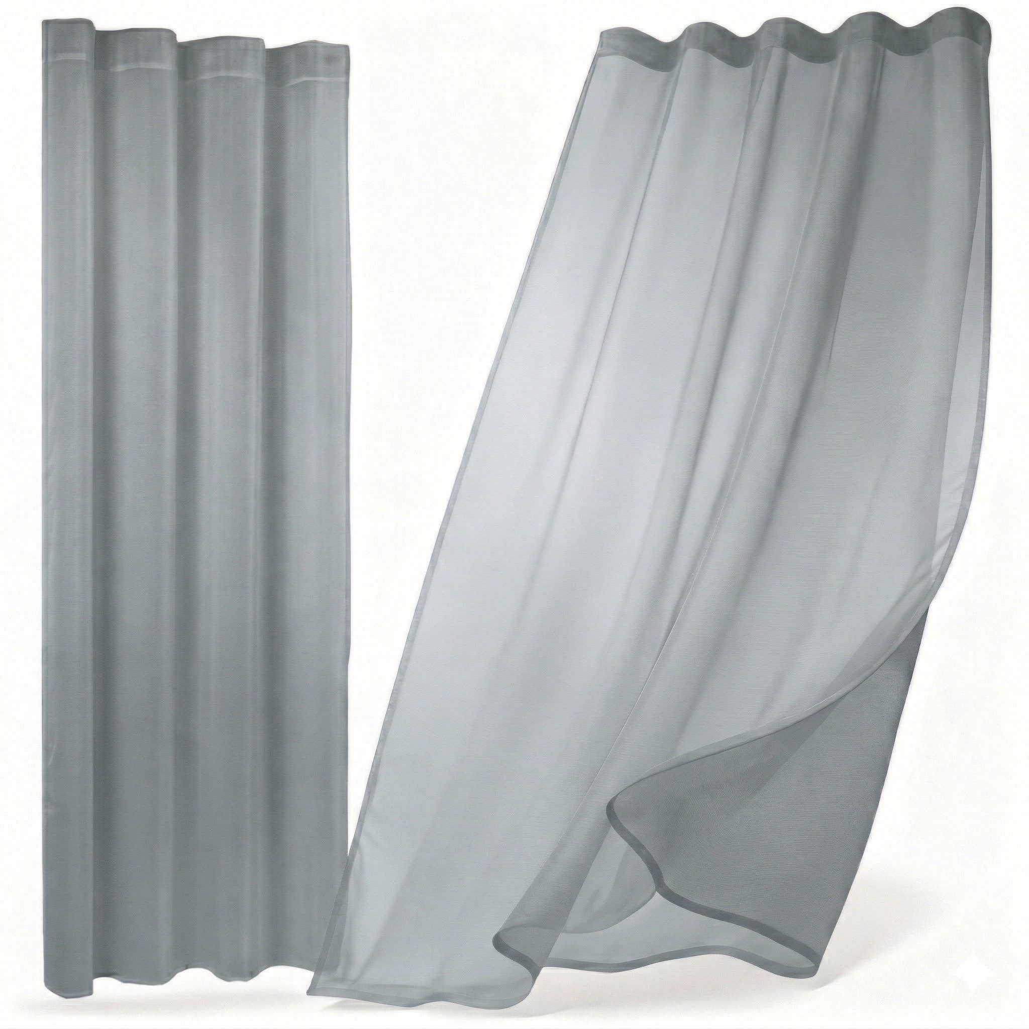 Beautex Gardine transparent Dolly, wählbar mit Kräusel- und Ösen- Aufhängung (2 St), Kräuselband, transparent