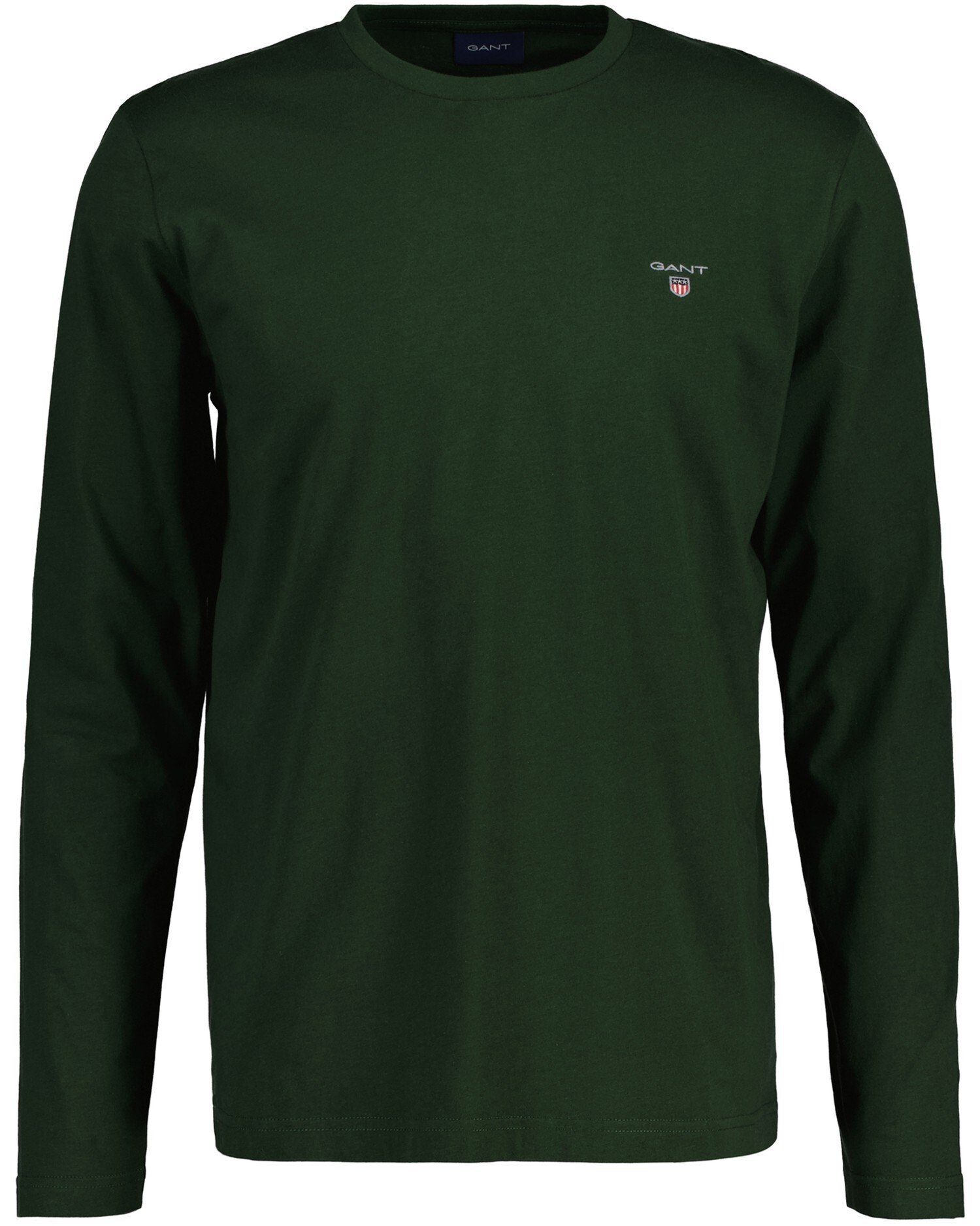 Gant T-Shirt Herren Grün - Langarm T-Shirt ORIGINAL LS, Rundhals