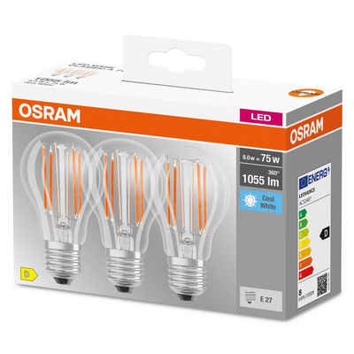 Osram LED-Leuchtmittel 3ER PACK LED BASE FILAMENT E27, E27