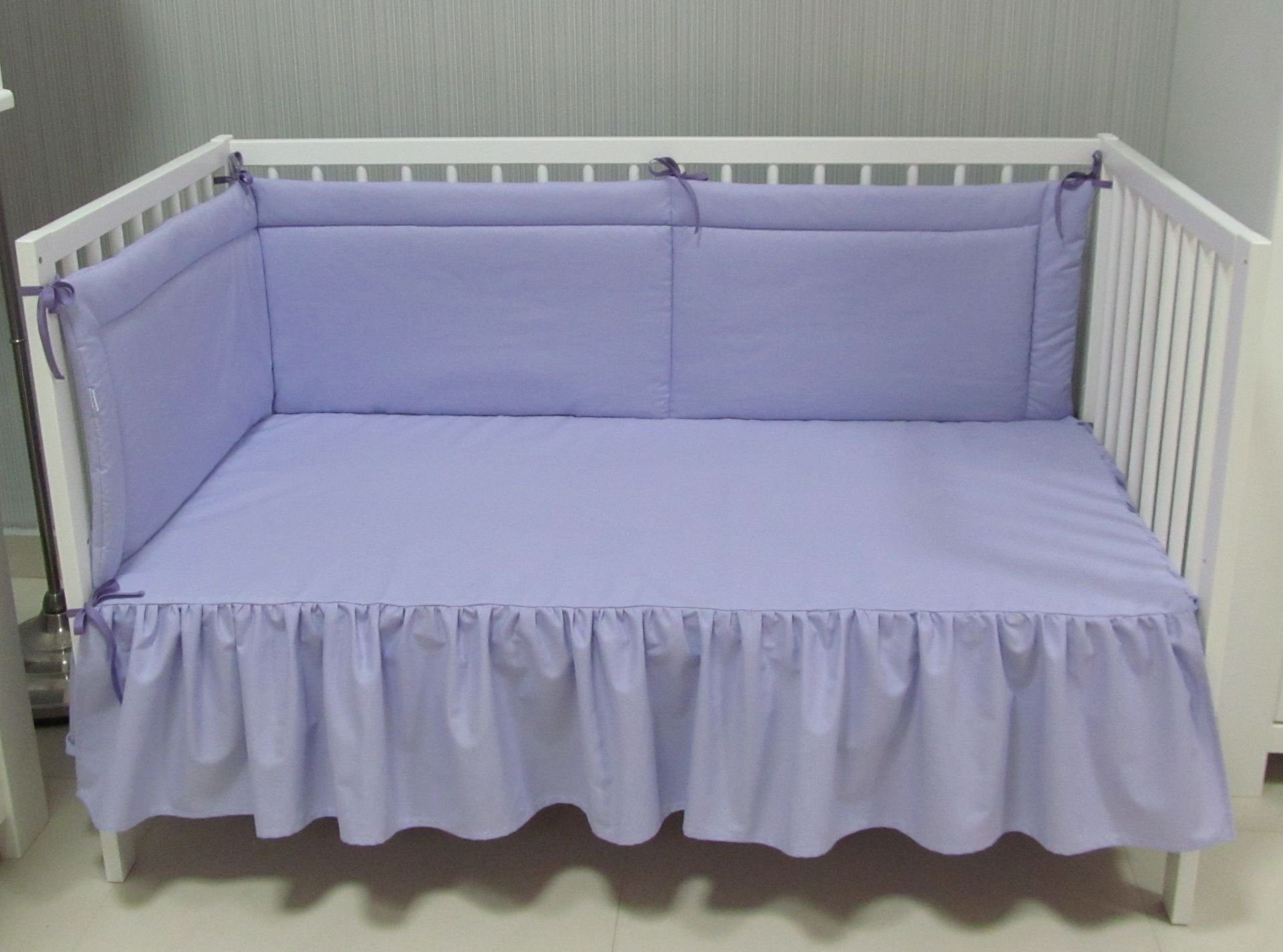 Betthusse Bettvolant Bettlaken für Babybett, Glatt, Einfarbig, Babymajawelt, Dekorativ, Reine Baumwolle, Made in EU