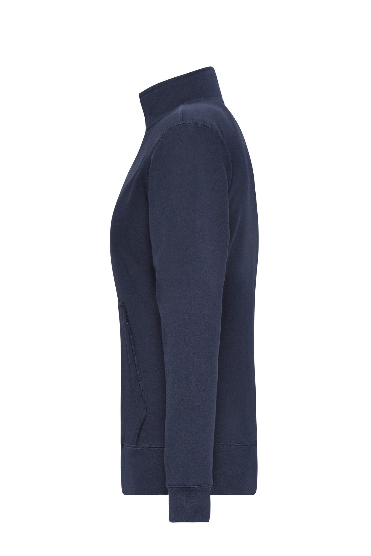 James & Nicholson Sweatjacke Leicht taillierte Damen Doppeljacke im Materialmix JN1809 Innen warmer Fleece, außen angenehmer Baumwoll-Jersey – Bild 3 von 4