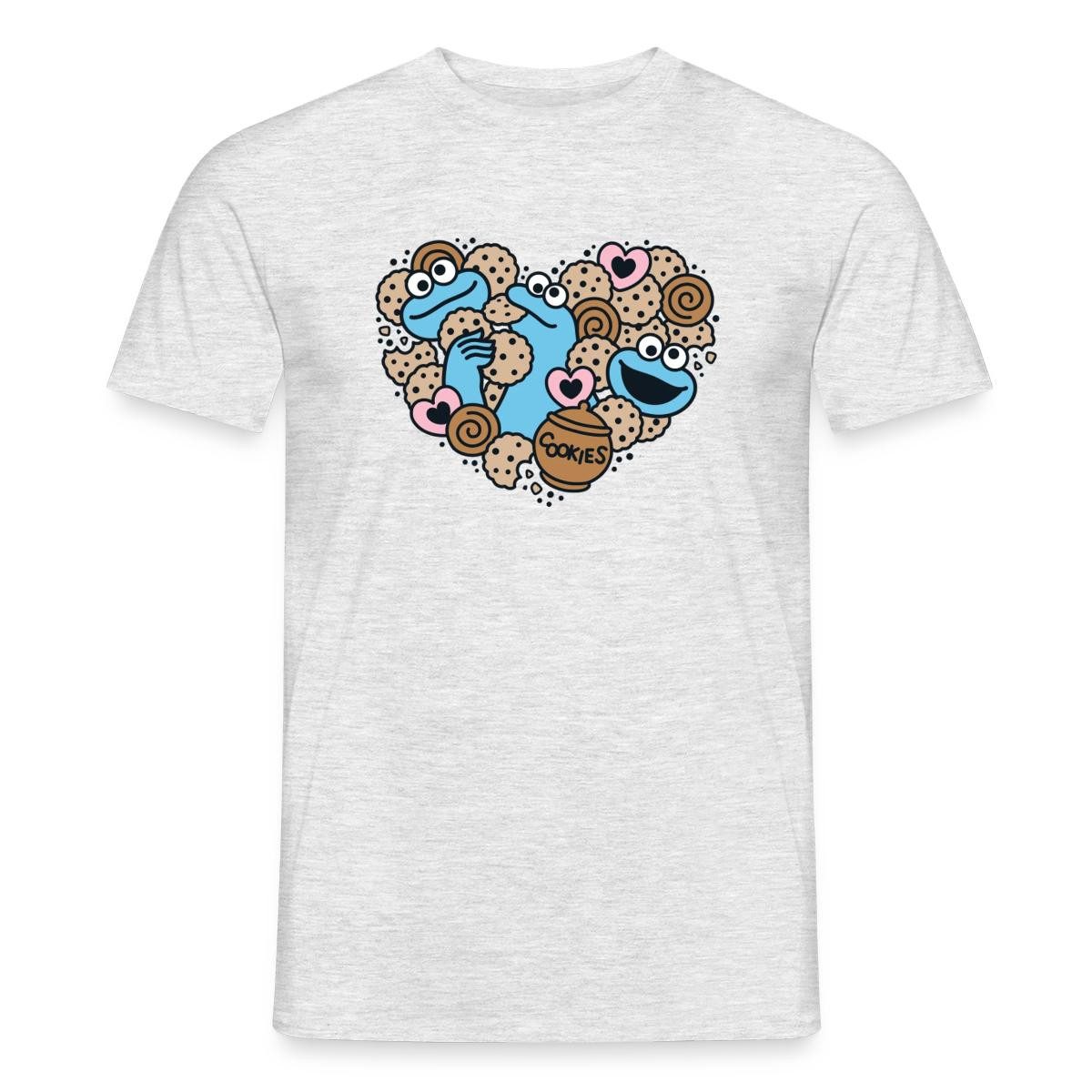T-Shirt Sesamstraße Herz Mit Krümelmonster Männer T-Shirt