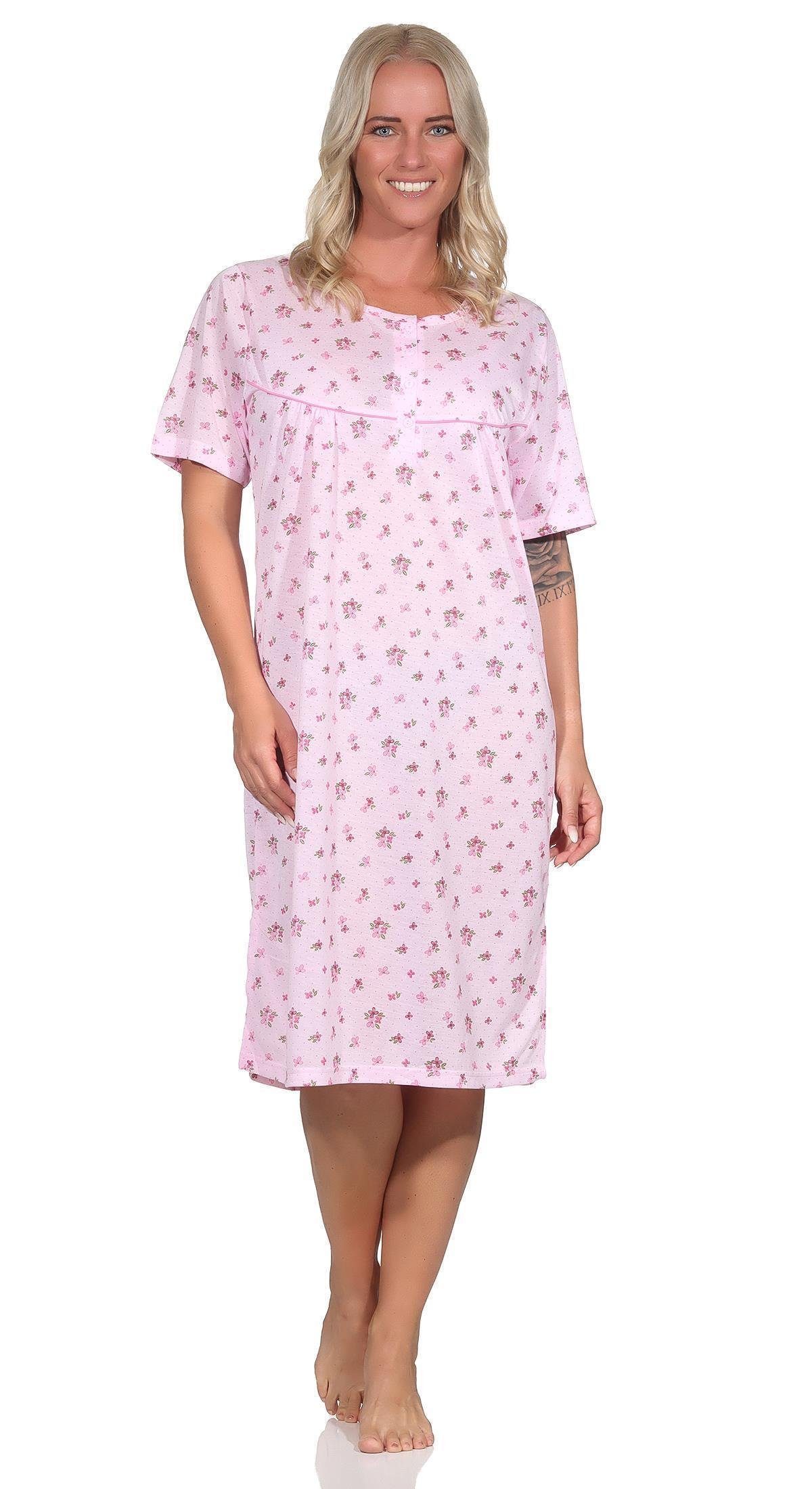 Damen Nachtwäsche, 40 42 44 38 Gr. (1-tlg) Nachthemd Schlafshirt Nachthemd EloModa Rosa