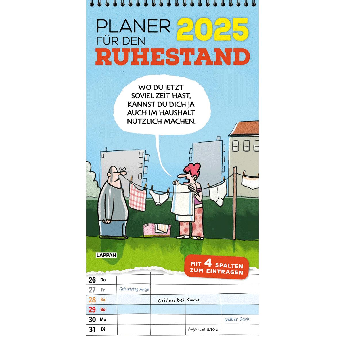 Lappan Verlag Tischkalender Planer für den Ruhestand 2025.