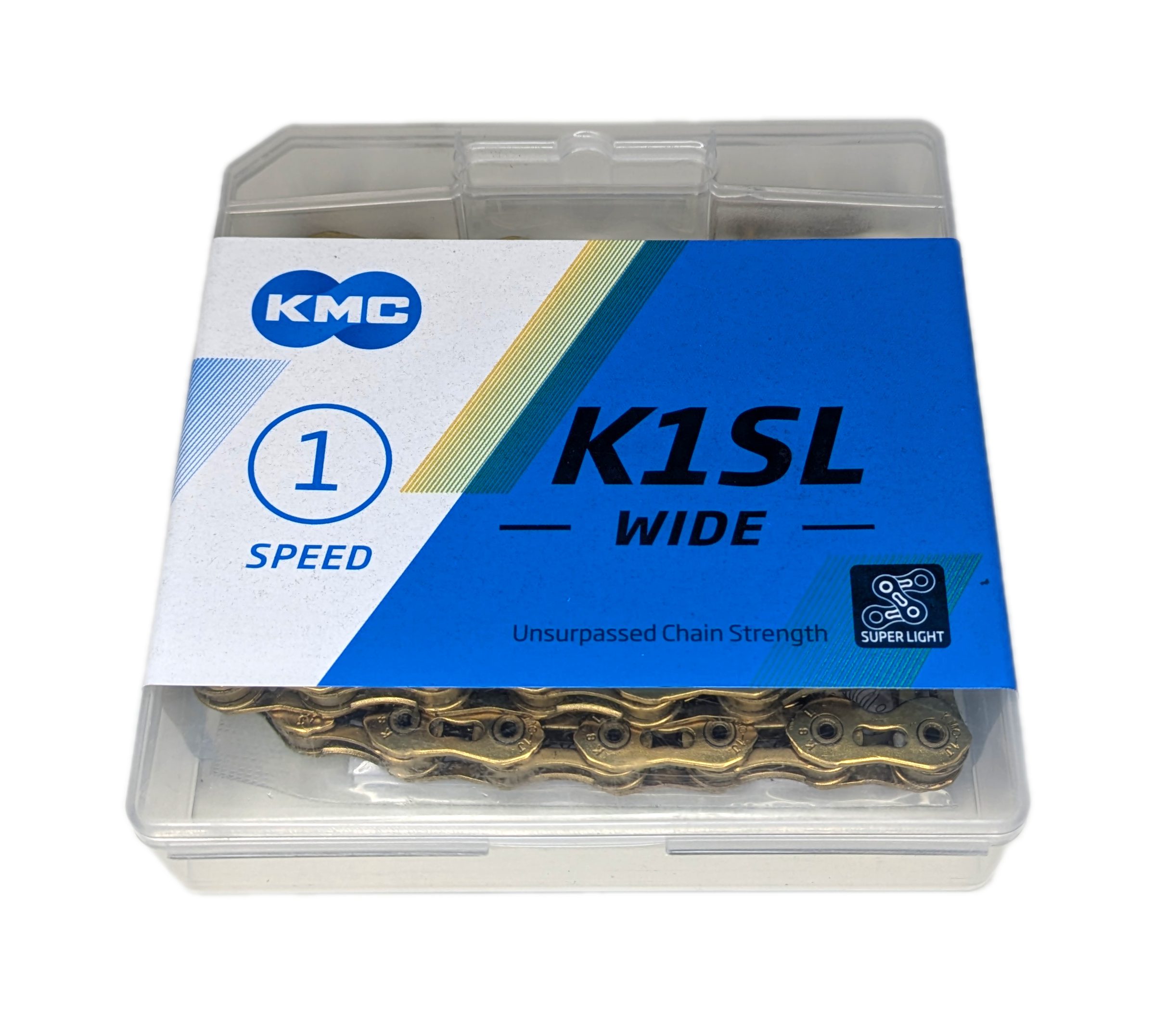 KMC Fahrradkette Kette KMC K1SL Wide Ti-N 100-Glieder 1/2"x1/8" Farbe Gold 1 fach