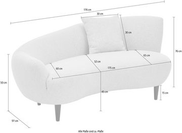 ATLANTIC home collection Chaiselongue Olivia, Nierenform-Sofa mit Zierkissen im Originalbezug