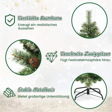 COSTWAY Künstlicher Weihnachtsbaum, 61 Tannenzapfen & 878 Spitze