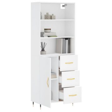 furnicato Sideboard Highboard Weiß 69,5x34x180 cm Holzwerkstoff