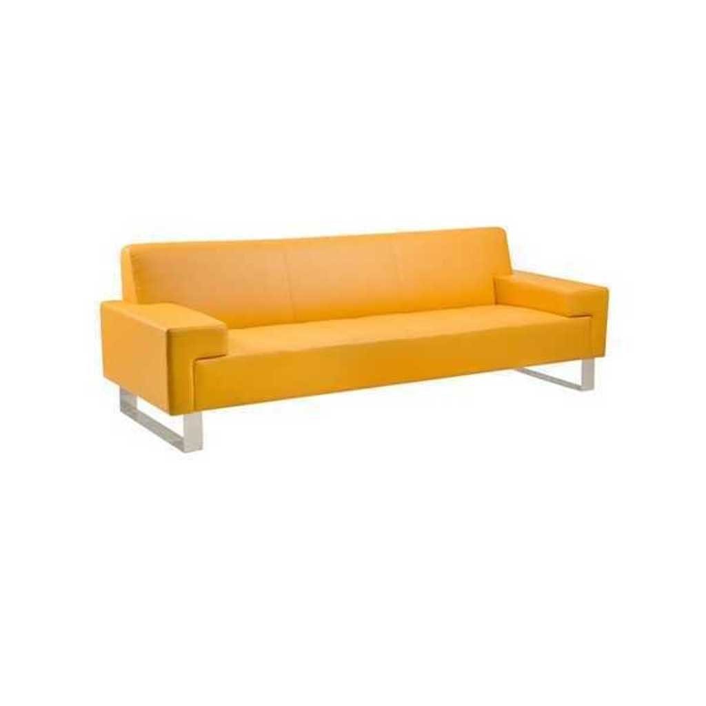 JVmoebel 3-Sitzer Oranger 3-Sitzer Polster Sofa Leder Couch Dreisitzer Wohnzimmer Sofa, 1 Teile, Made in Europa