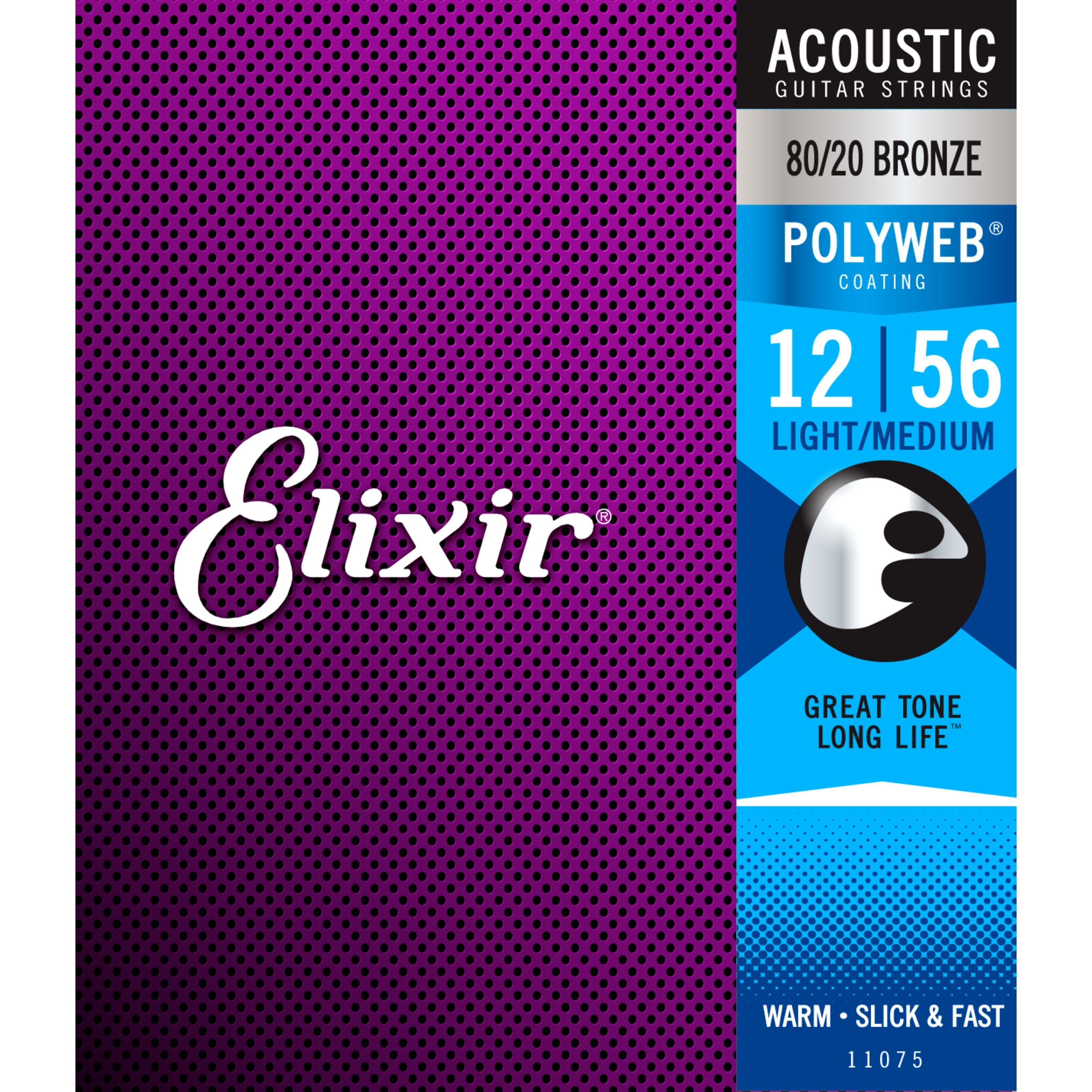 Elixir Saiten, 11075 Polyweb Acoustic 12-56 - Westerngitarrensaiten