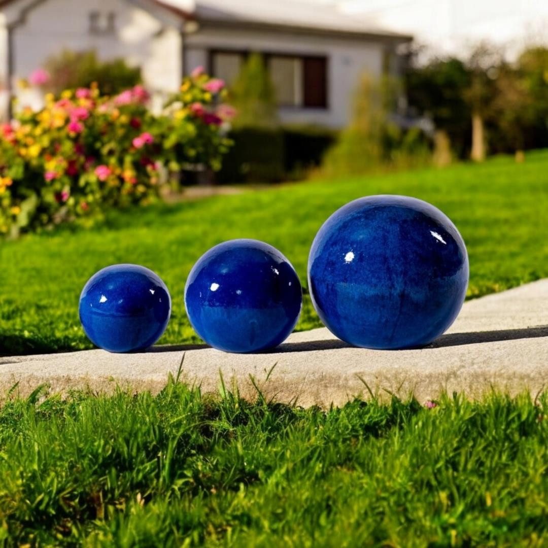 Teramico Dekokugel Gartenkugeln 3er Set Royal Blau, 100% Frostfest
