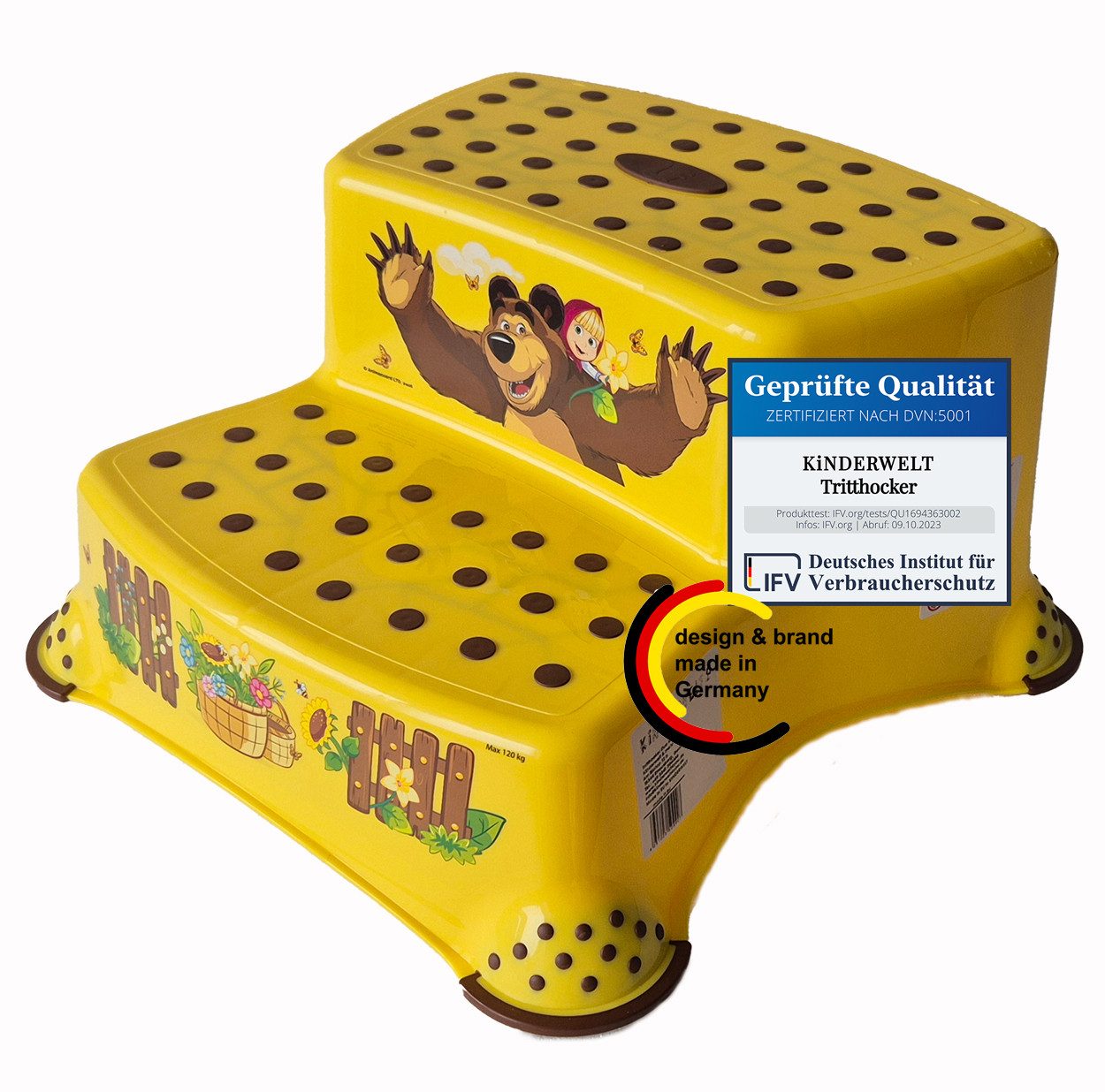 KiNDERWELT Tritthocker KiNDERWELT Premium zweistufiger Tritthocker für Kinder und Babys