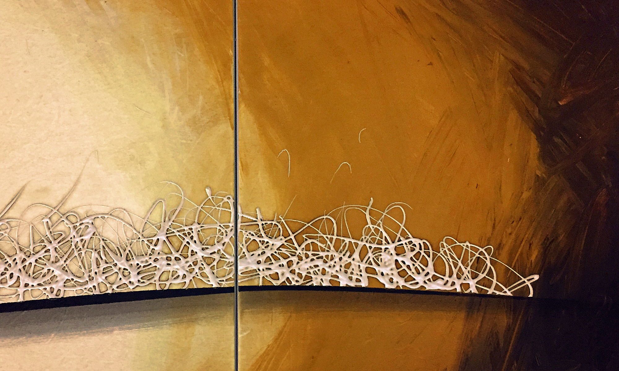 WandbilderXXL XXL-Wandbild Mirage 210 x 70 cm, Abstraktes Gemälde, handgemaltes Unikat