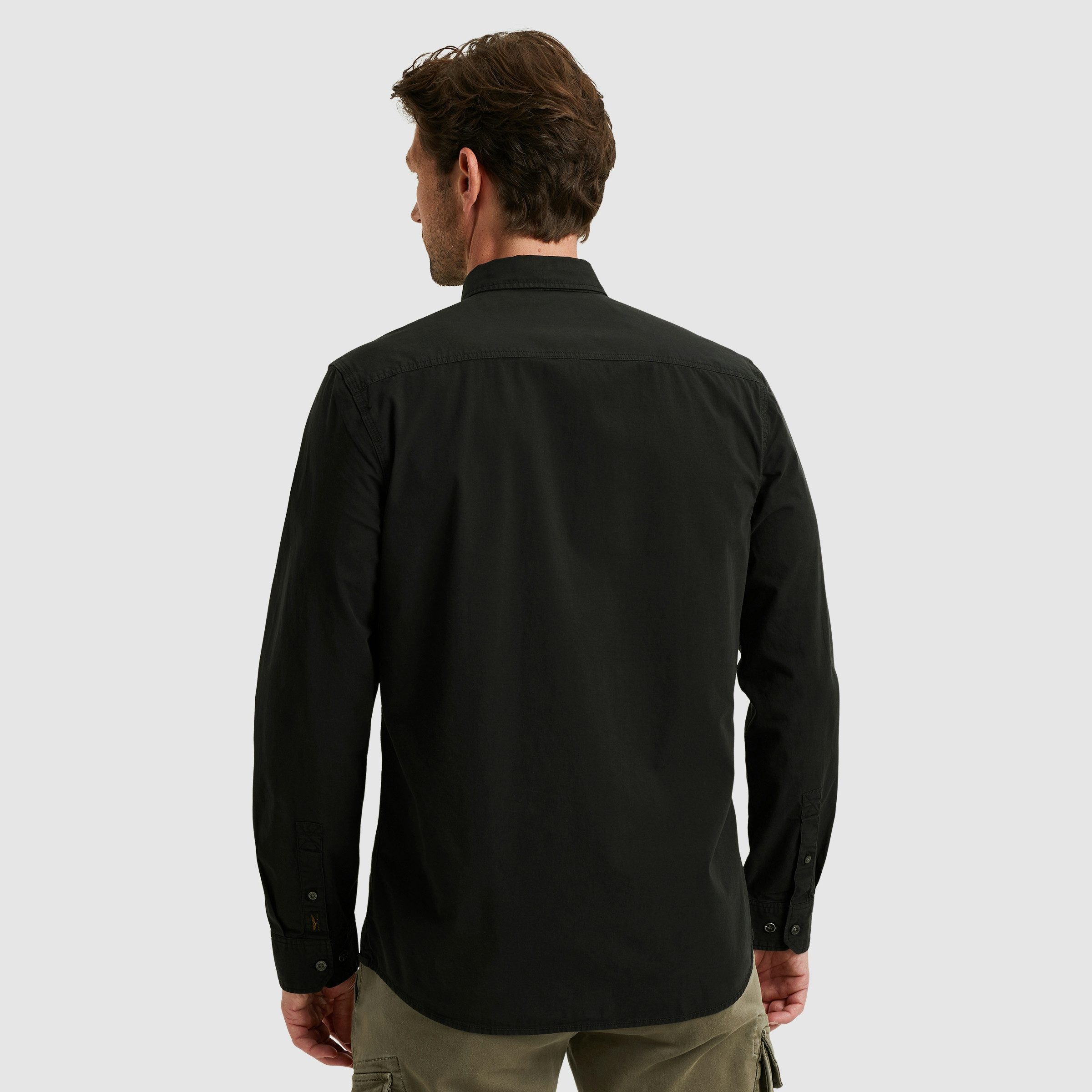 PME LEGEND Langarmhemd mit Logo Stickerei