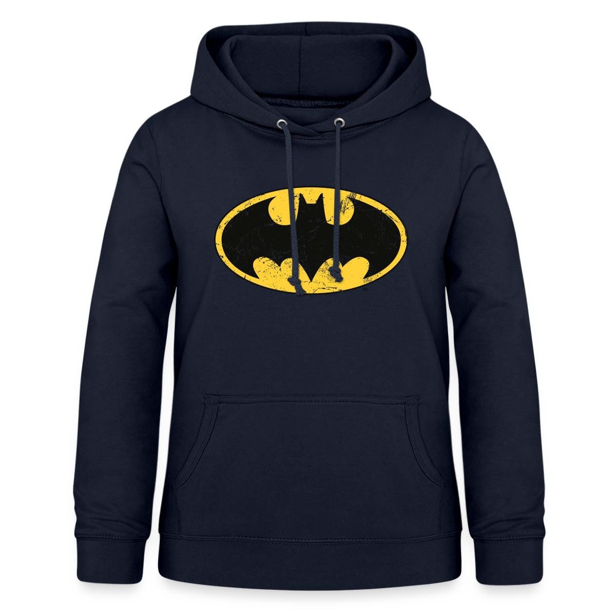 Spreadshirt Hoodie DC Comics Batman Logo Used Look Karneval Damen Hoodie (1-tlg)