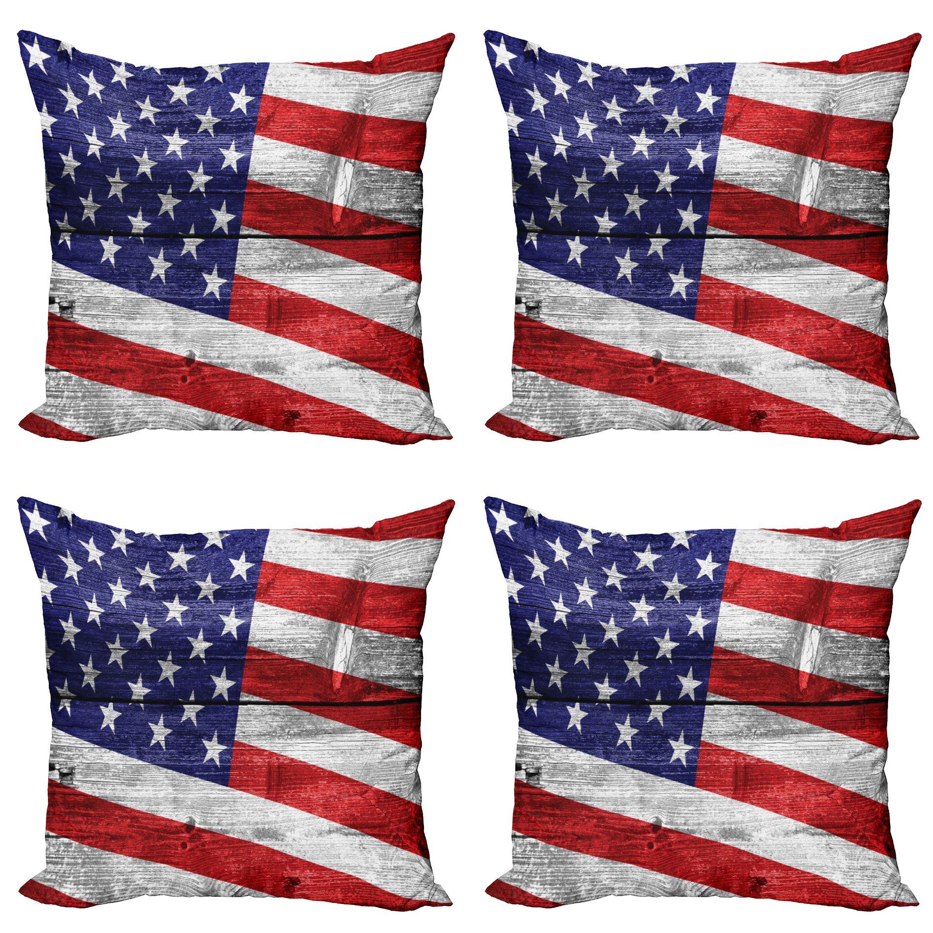 Kissenbezüge Modern Accent Doppelseitiger Digitaldruck, Abakuhaus (4 Stück), Patriotisch America Patriotic Day