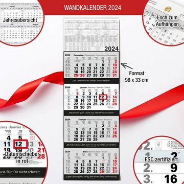 TOBJA Wandkalender 4-Monatskalender 2024 Wandkalender, Viermonatskalender Kalender Jahreskalender XXL