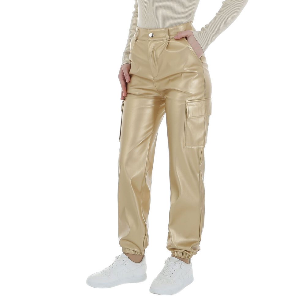 Ital-Design Lederimitathose Damen Freizeit (86365173) Stretch Jogginghose i günstig online kaufen